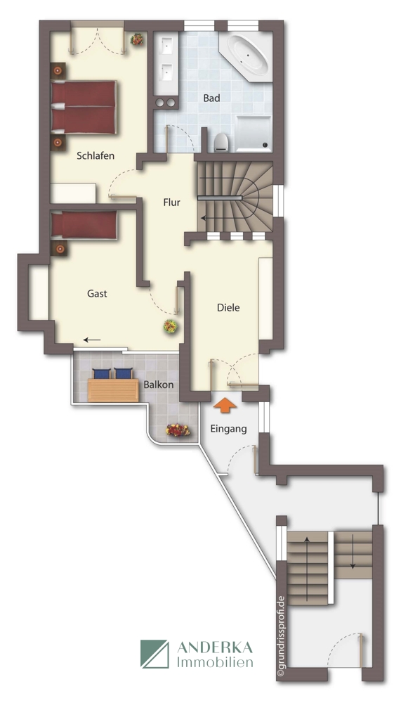 1. Obergeschoss Etagenwohnung G�nzburg