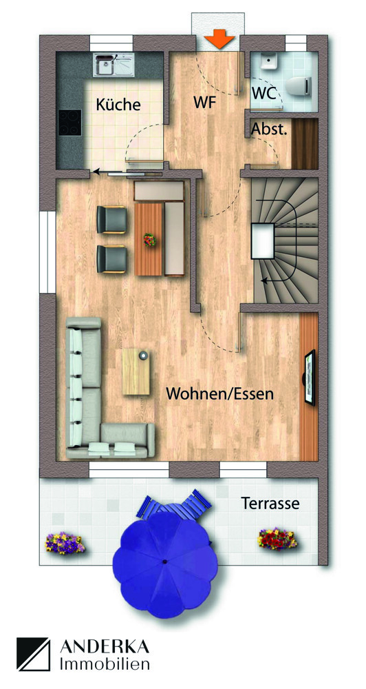 Erdgeschoss Reiheneckhaus K�tz / Kleink�tz