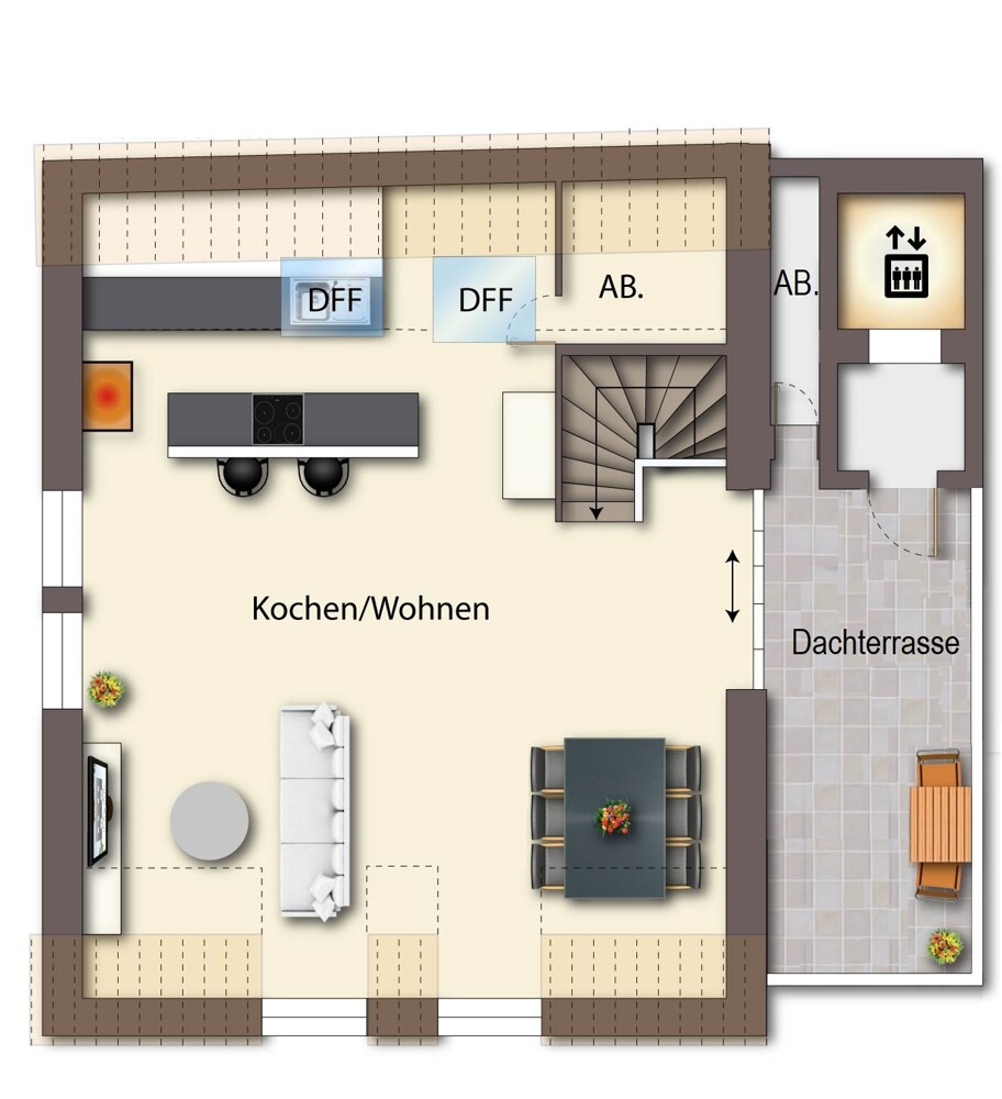 Dachgeschoss Penthousewohnung G�nzburg