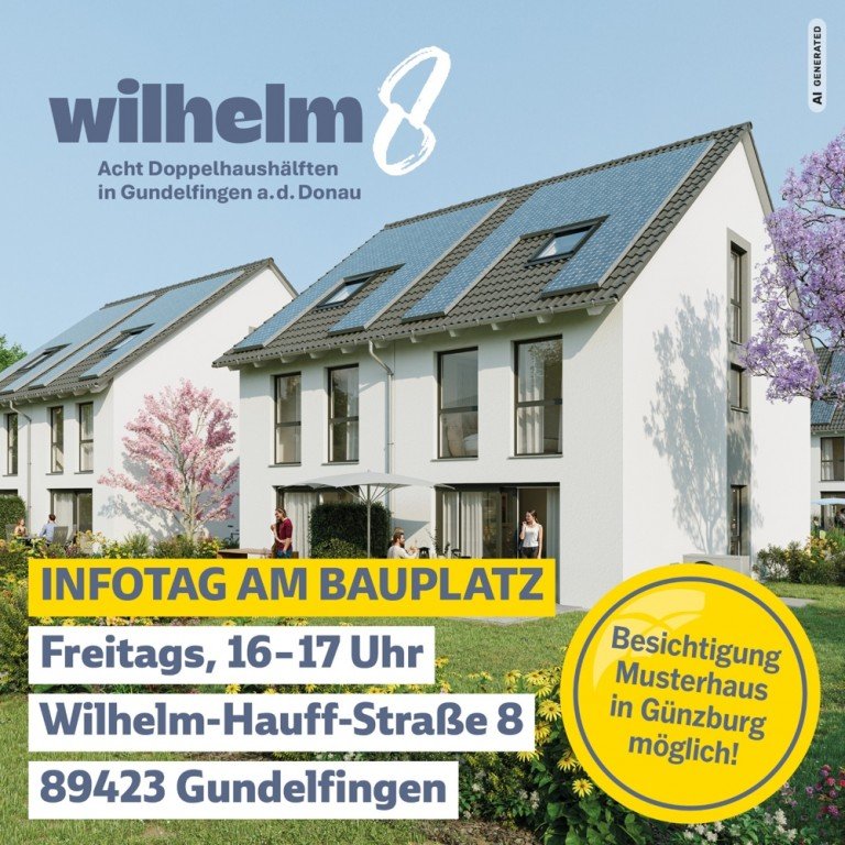 Gundelfingen an der Donau Doppelhaush�lfte INFOTAG & MUSTERHAUS | Willy 7 - KfW 40 QNG Neubau-DHH mit Keller & Garten