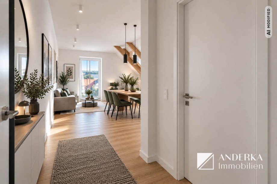 M�gliche Visualisierung Wohn- / Ess- und Kochbereich Dachgeschosswohnung Haunsheim