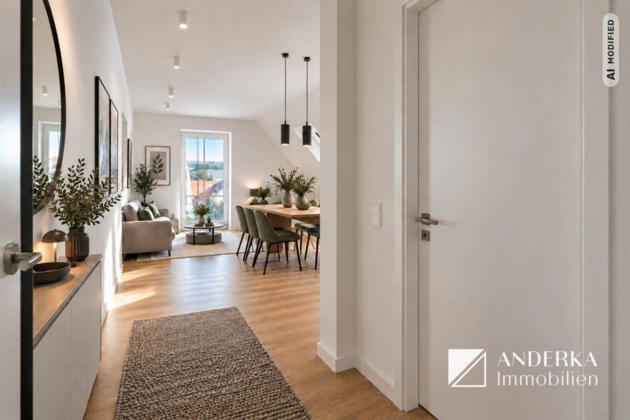 M�gliche Visualisierung Wohn- / Ess- und Kochbereich Dachgeschosswohnung Haunsheim