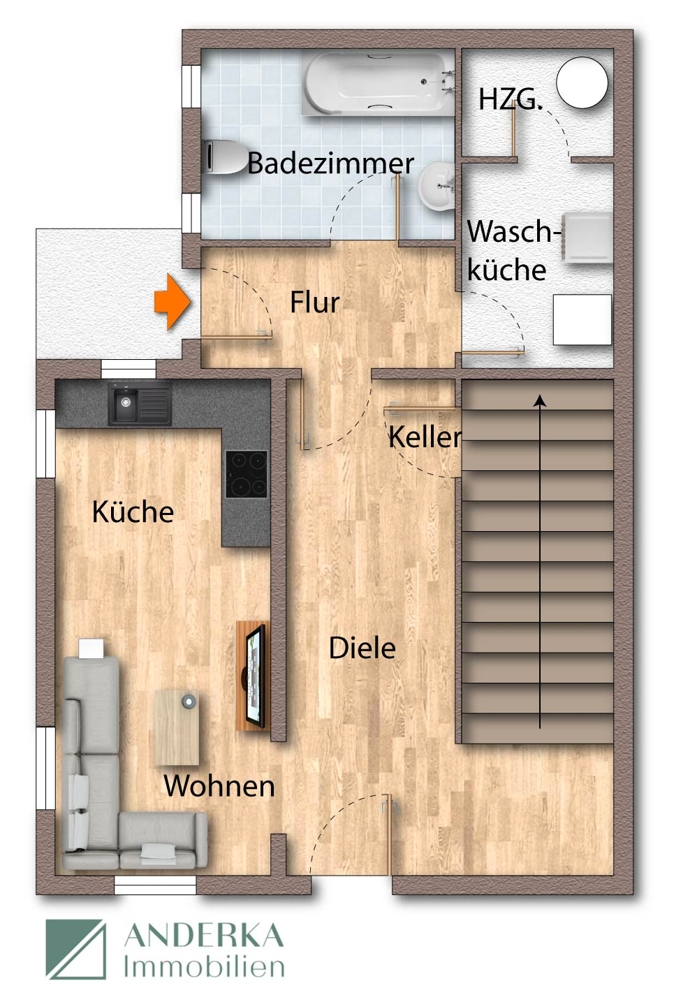 Erdgeschoss Doppelhaush�lfte Waldstetten