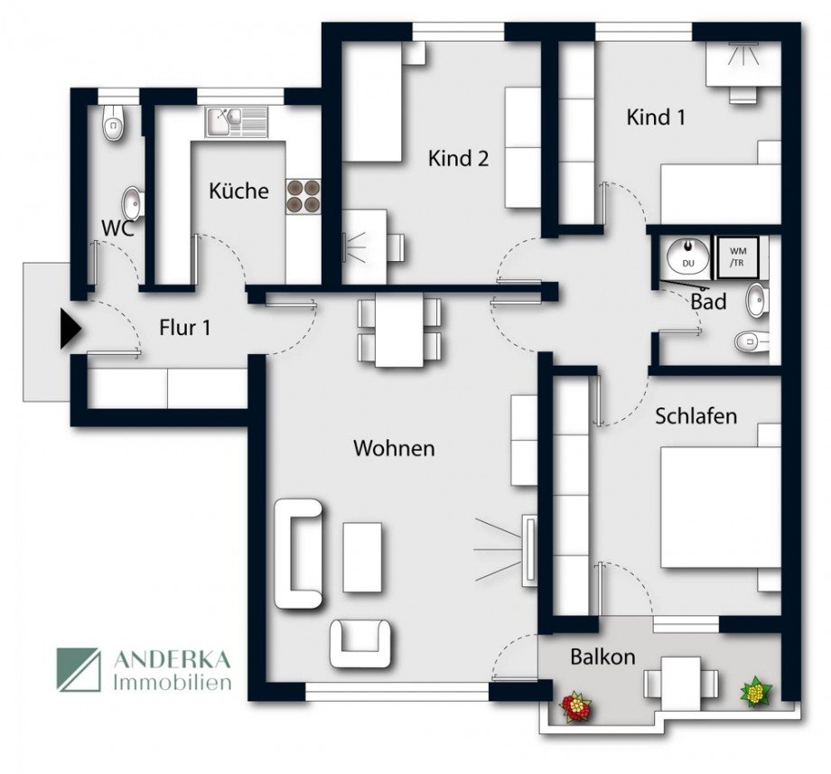 Grundriss Etagenwohnung Dornstadt