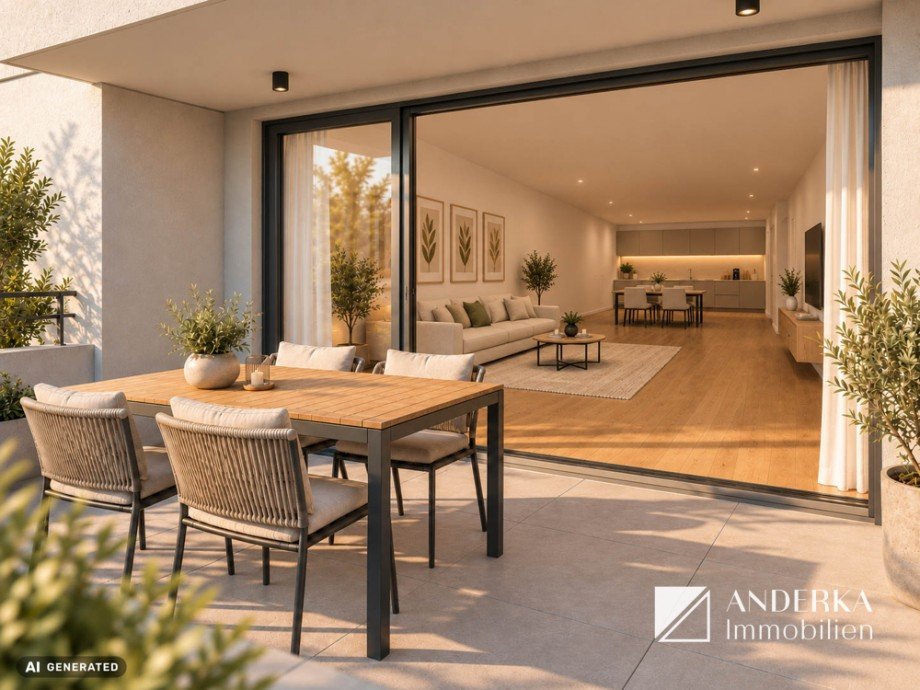 Visualisierung TerrasseinWohnraum Erdgeschosswohnung Bubesheim