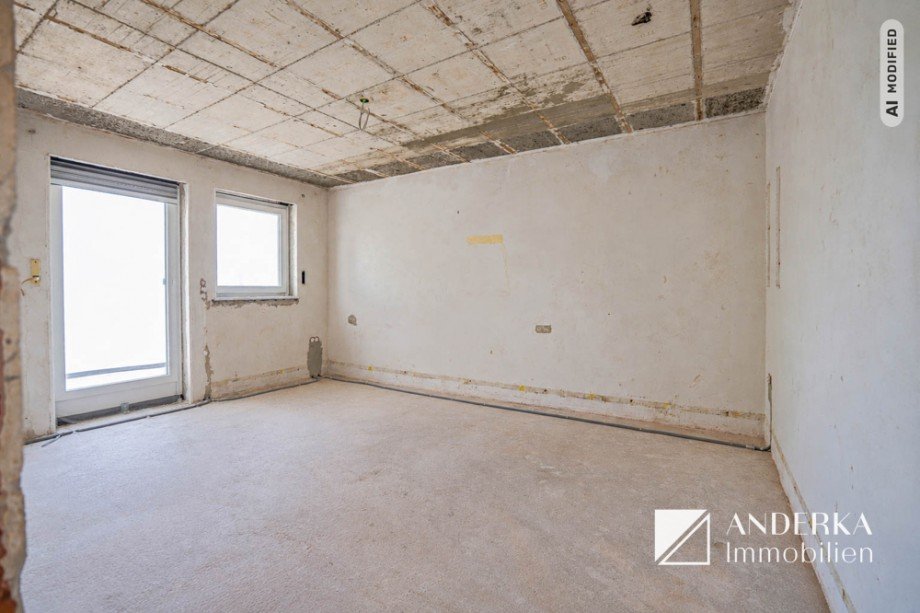Baufortschritt Wohn- und Esszimmer Etagenwohnung Haunsheim