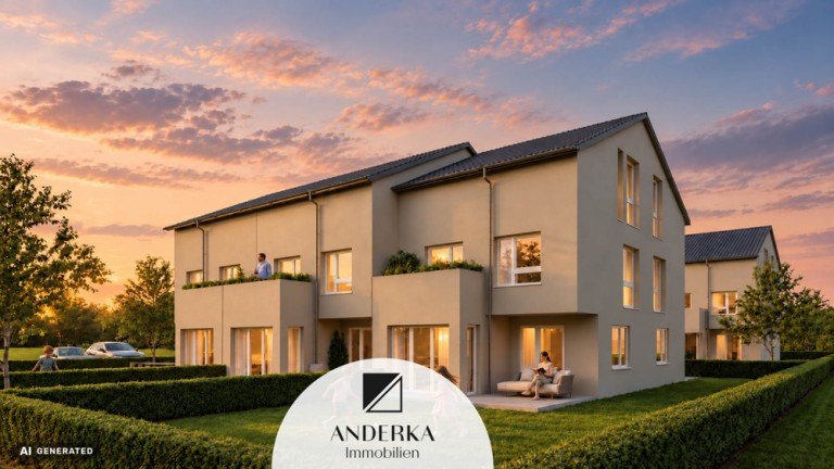  Neu-Ulm / Steinheim Reiheneckhaus Familienleben mit Garten: Neubau-Reihenendhaus mit Balkon und Keller in NU-Steinheim