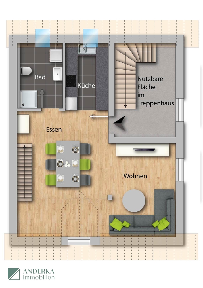 Grundriss_Dachgechoss Maisonettewohnung G�nzburg / Denzingen