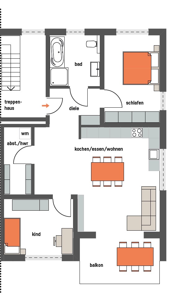 Grundriss Etagenwohnung Ichenhausen