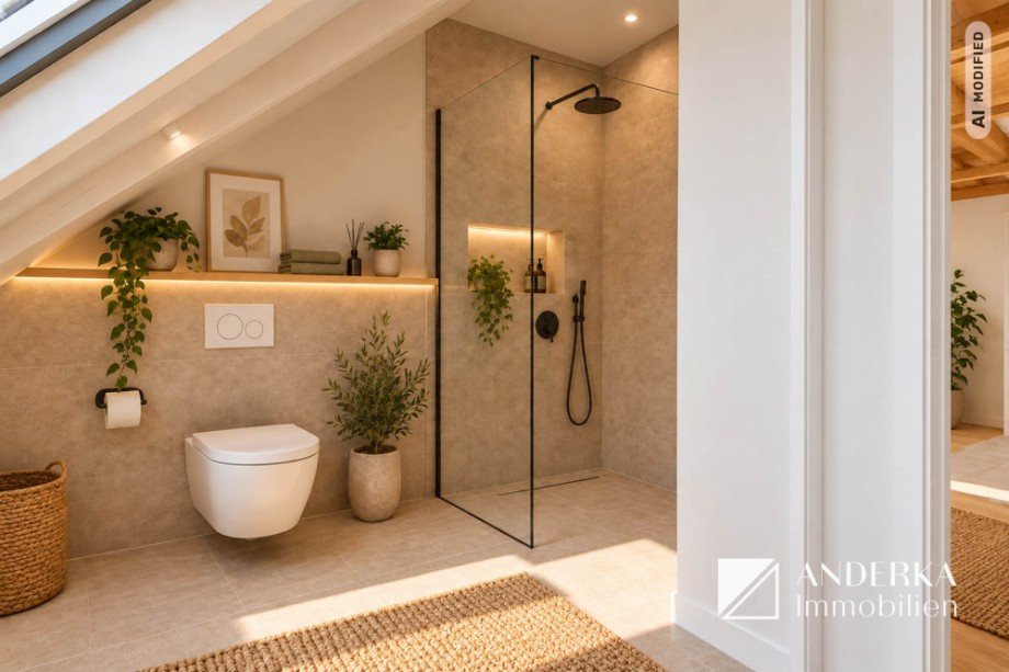 m�gliche Visualisierung Badezimmer Dachgeschosswohnung Haunsheim