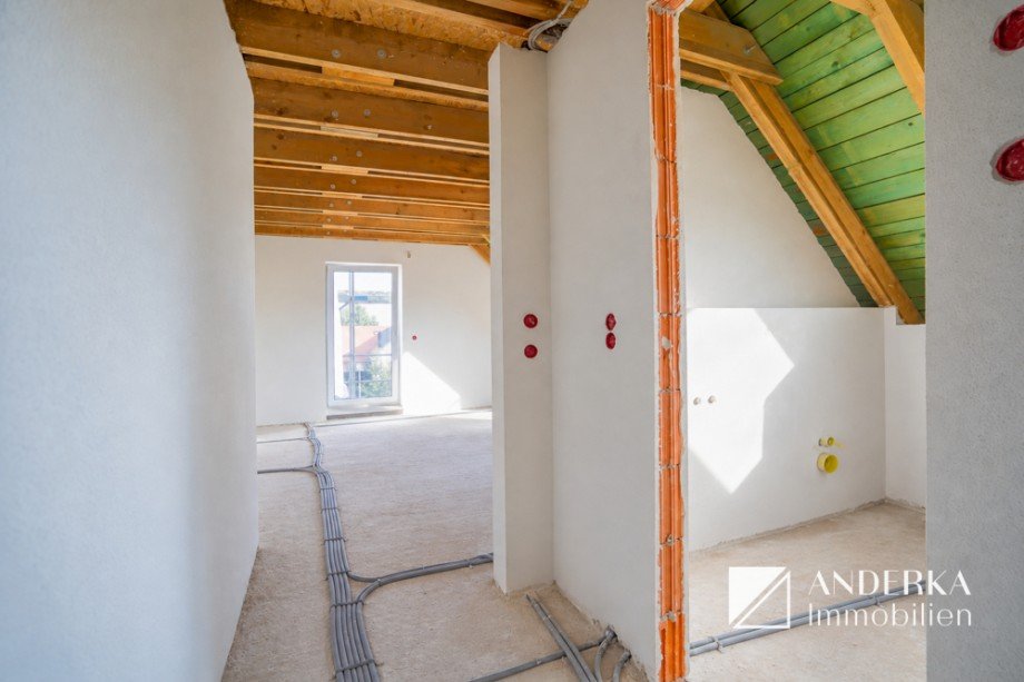 Baufortschritt Dielenbereich Dachgeschosswohnung Haunsheim