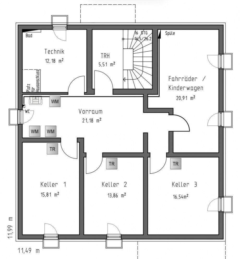 Grundriss_UG Erdgeschosswohnung Laupheim