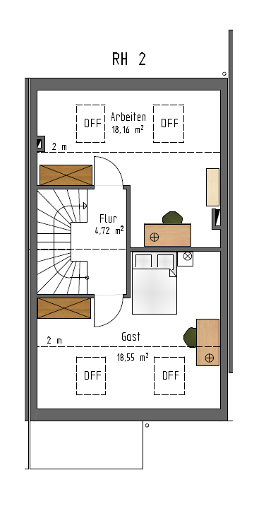 Grundriss DG Reihenmittelhaus Neu-Ulm / Steinheim