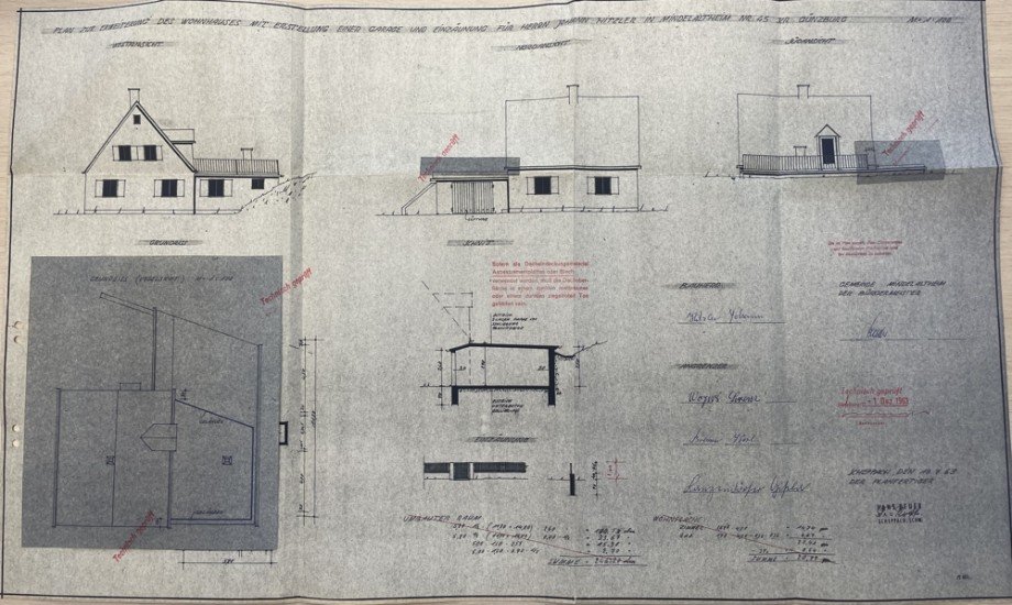 1963 Planunterlagen Einfamilienhaus D�rrlauingen / Mindelaltheim