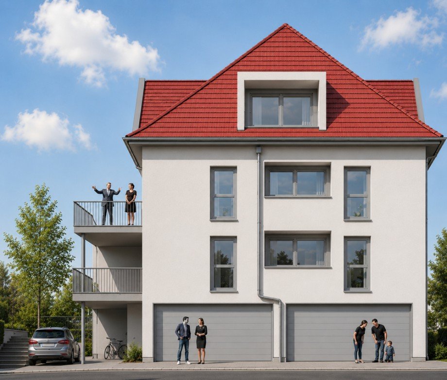 Hausansicht S�den Etagenwohnung Krumbach