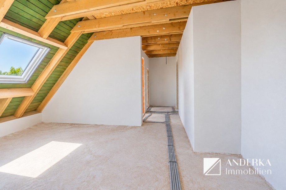 Baufortschritt Wohn- / Ess- und Kochbereich Dachgeschosswohnung Haunsheim