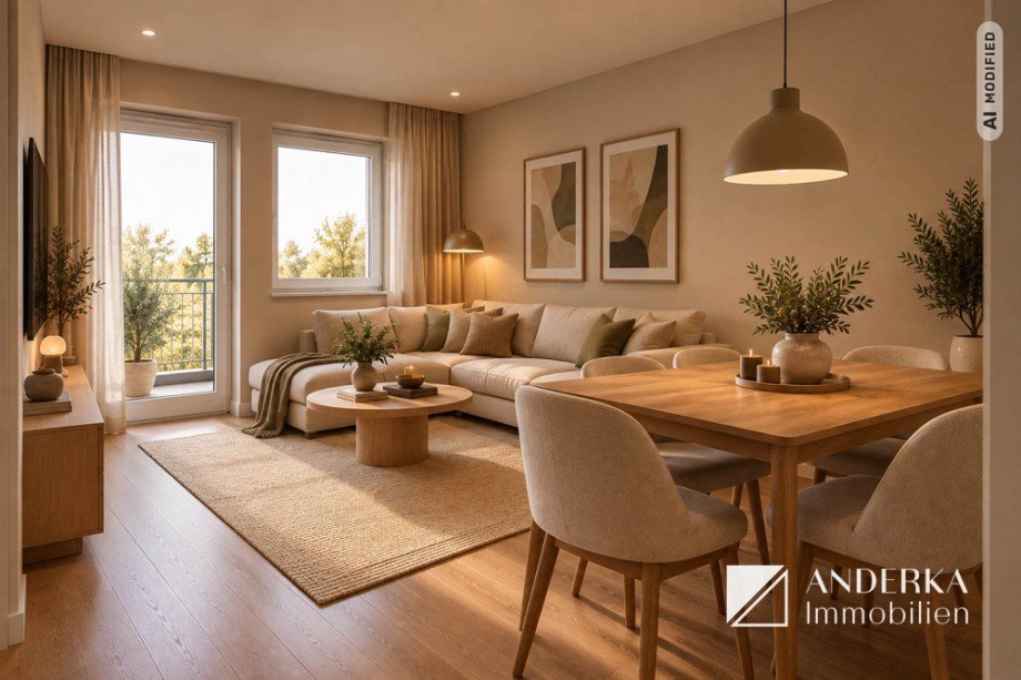 M�gliche Visualisierung Wohn- und Esszimmer Etagenwohnung Haunsheim
