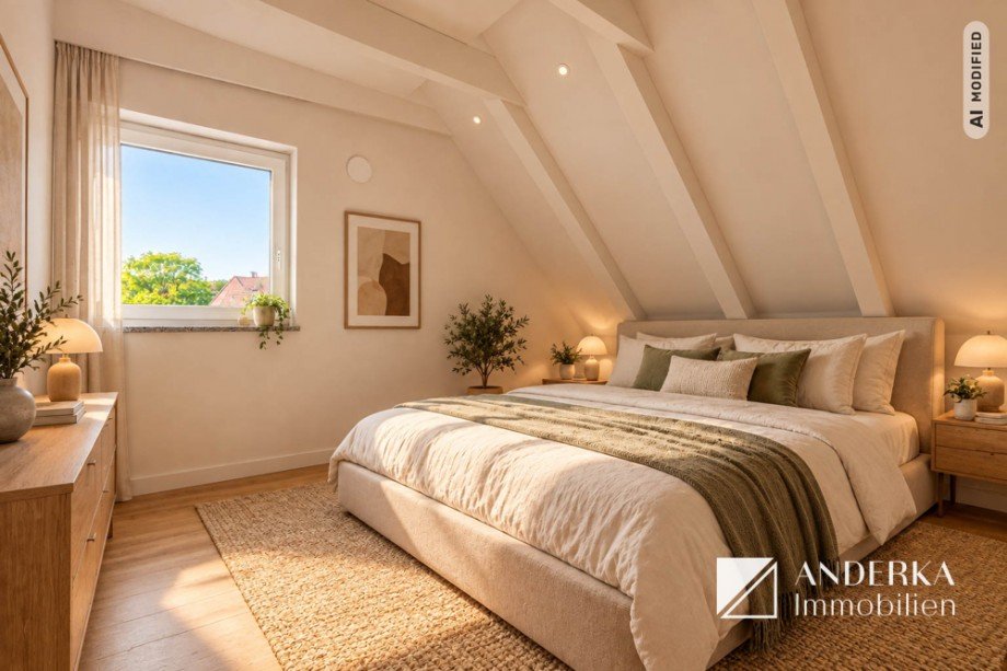 m�gliche Visualisierung Schlafzimmer Dachgeschosswohnung Haunsheim