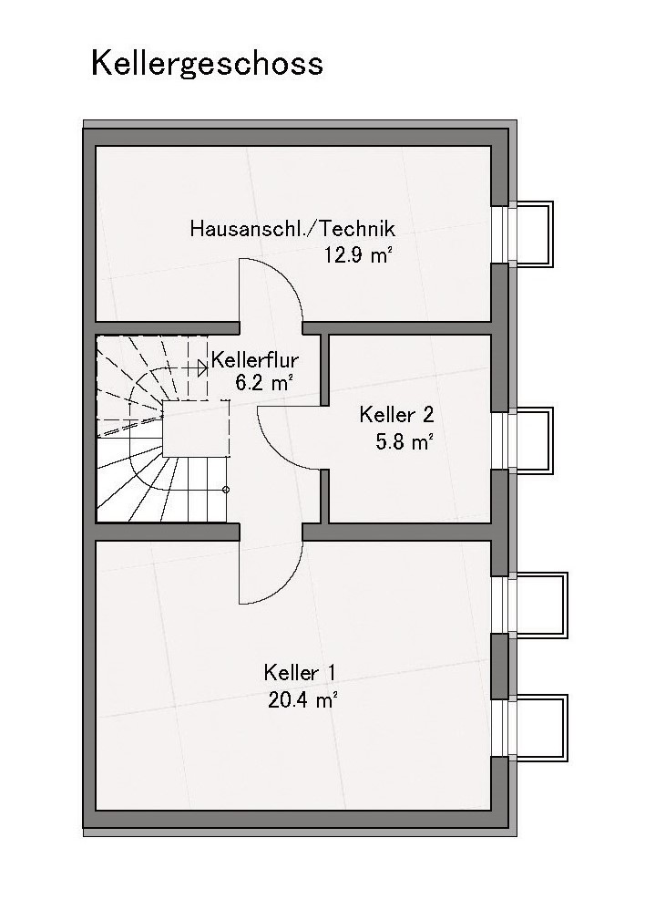 Kellergeschoss Doppelhaush�lfte Haunsheim
