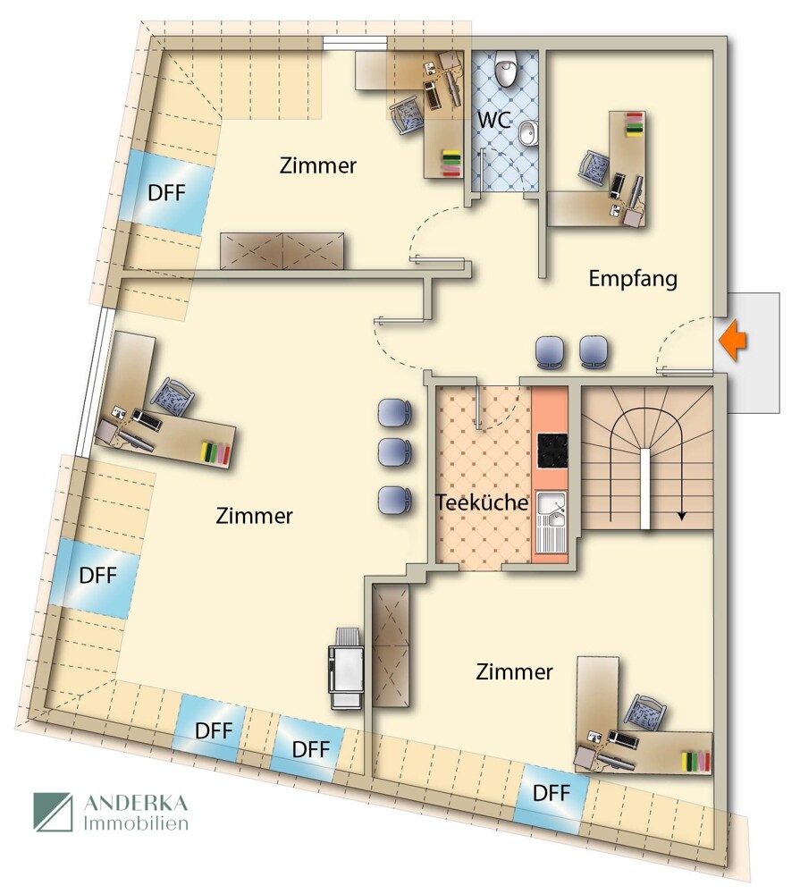 3. Obergeschoss B�rohaus G�nzburg