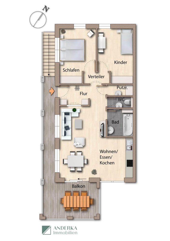 Grundriss Etagenwohnung Leipheim / Riedheim