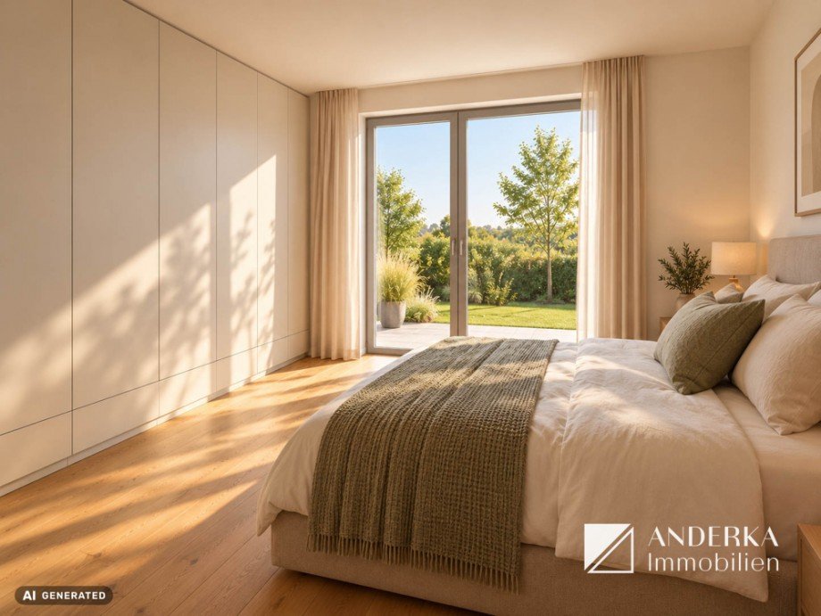 Visualisierung Schlafzimmer Erdgeschosswohnung Bubesheim