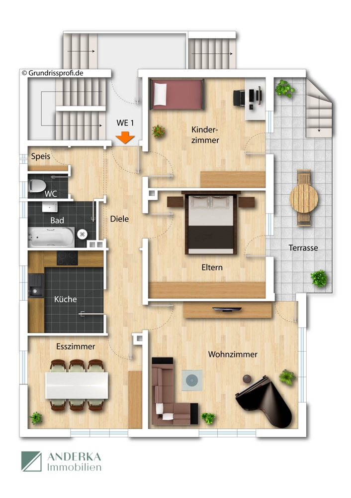 EG WE 1 m�bliert Mehrfamilienhaus Burgau