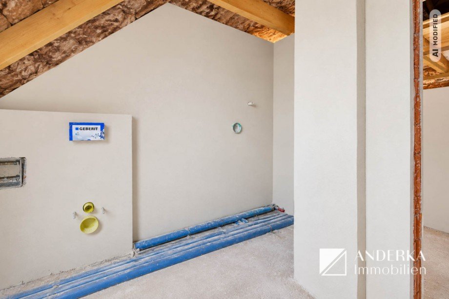 Baufortschritt Badezimmer Dachgeschosswohnung Haunsheim
