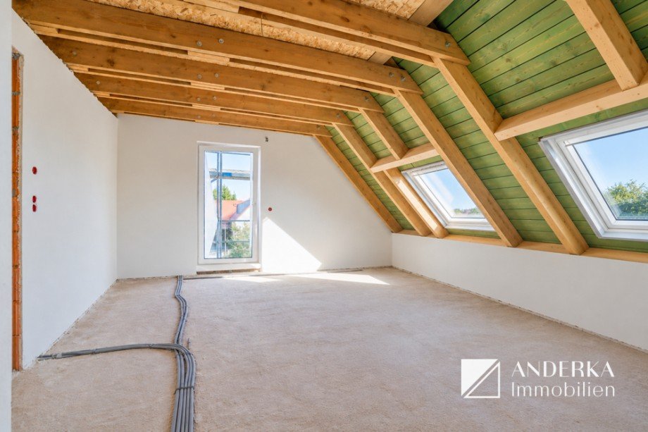 Baufortschritt Wohn- / Ess- und Kochbereich Dachgeschosswohnung Haunsheim