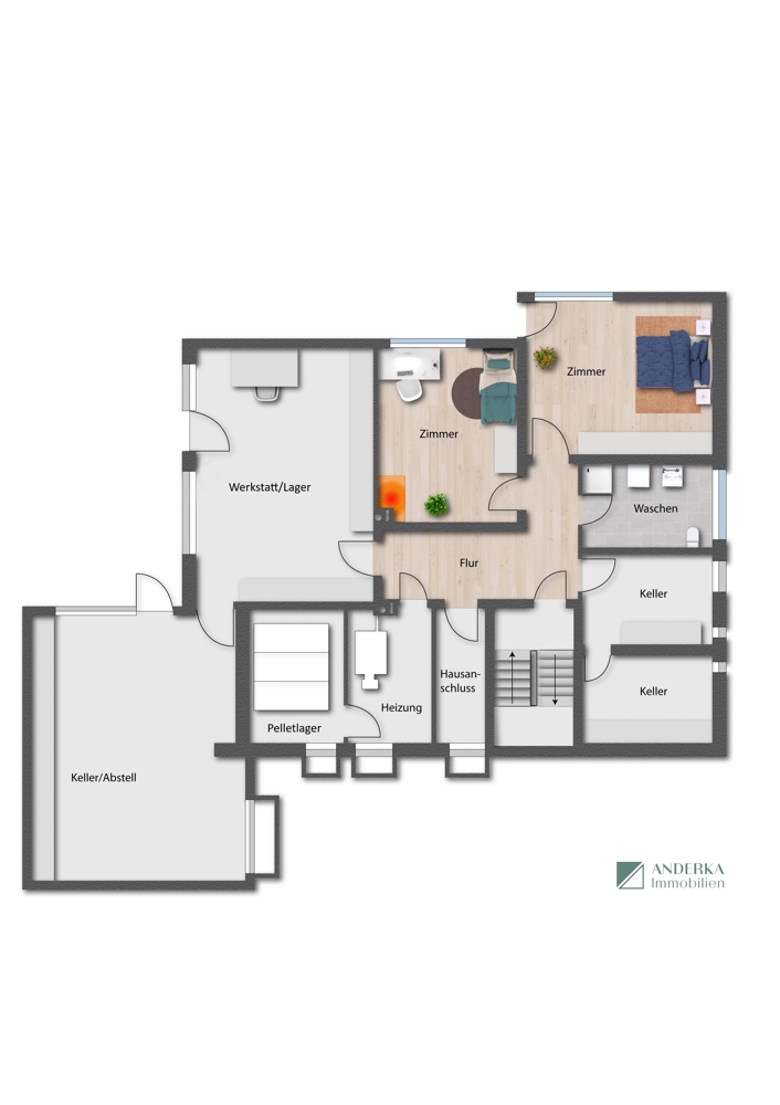 Kellergeschoss Zweifamilienhaus G�nzburg / Reisensburg