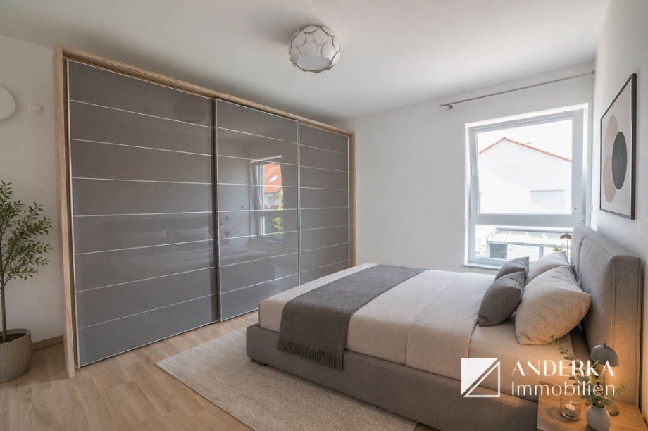Schlafen *KI staging Bett Etagenwohnung Gundelfingen an der Donau