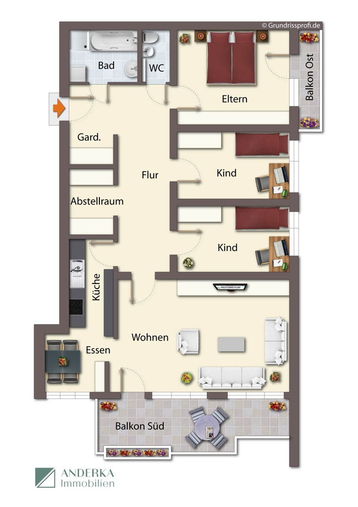 Grundriss Etagenwohnung G�nzburg