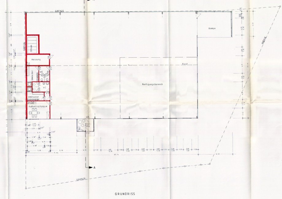 Grundriss Halle / Lager / Produktion Burgau