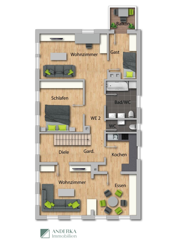 WE 2 Obergeschoss Zweifamilienhaus Ichenhausen