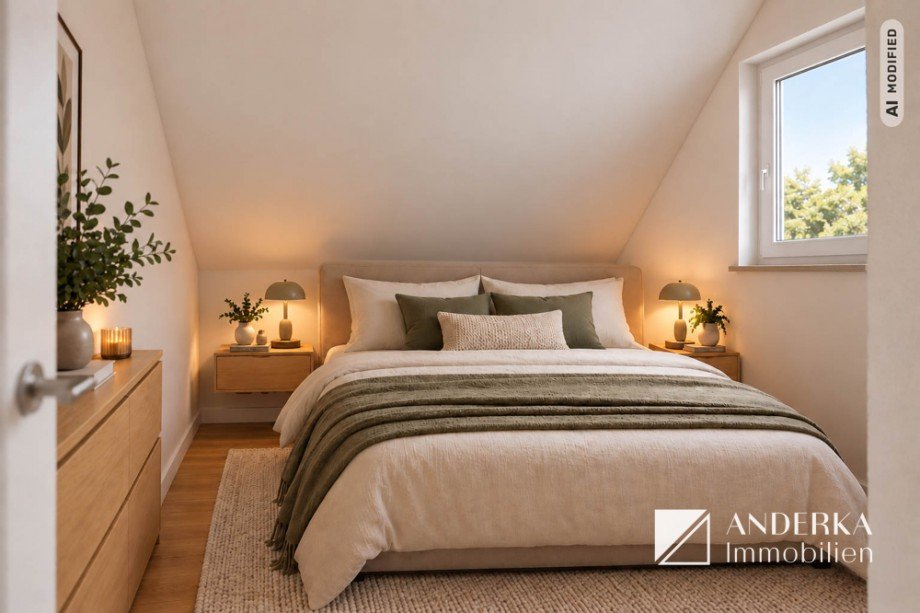 M�gliche Visualisierung Schlafzimmer Dachgeschosswohnung Haunsheim